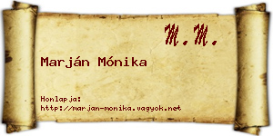 Marján Mónika névjegykártya